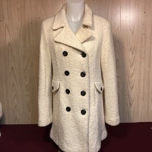 Women’s Double Breasted Winter White Wool Blend womens coat Size Large by Static